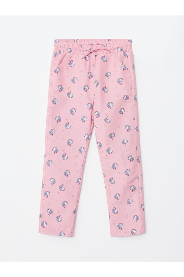 LC Waikiki LC Waikiki Girls' Elastic Waist Patterned Fleece Lined Trousers