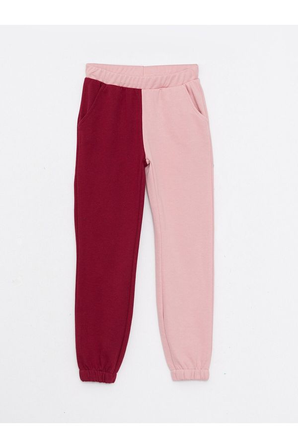 LC Waikiki LC Waikiki Girl's Jogger Sweatpants with an Elastic Waist, Color Block Block