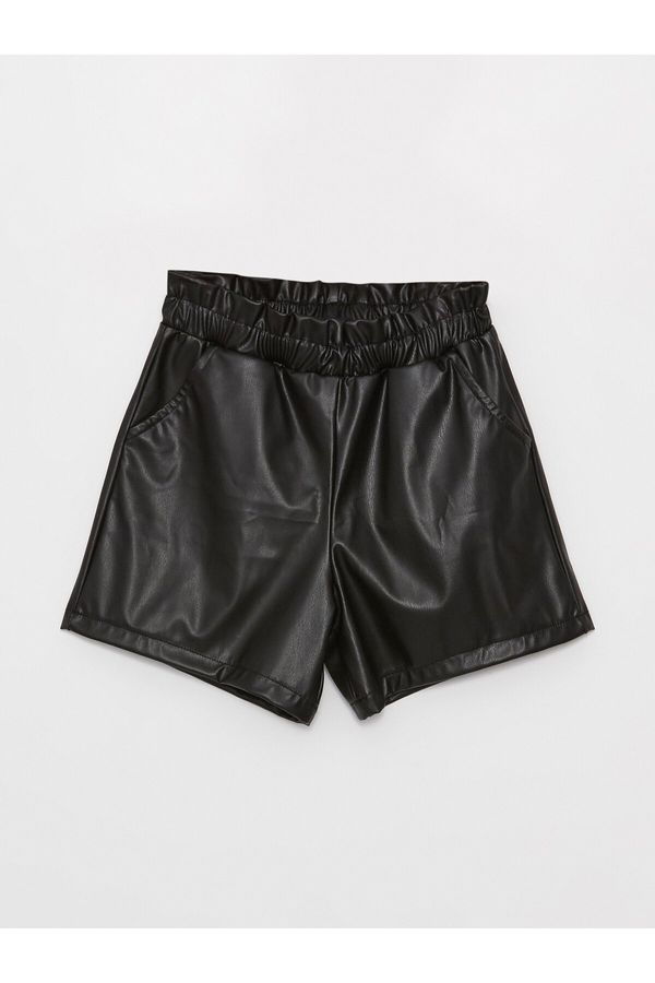 LC Waikiki LC Waikiki Girls' Leather Look Shorts with Elastic Waist