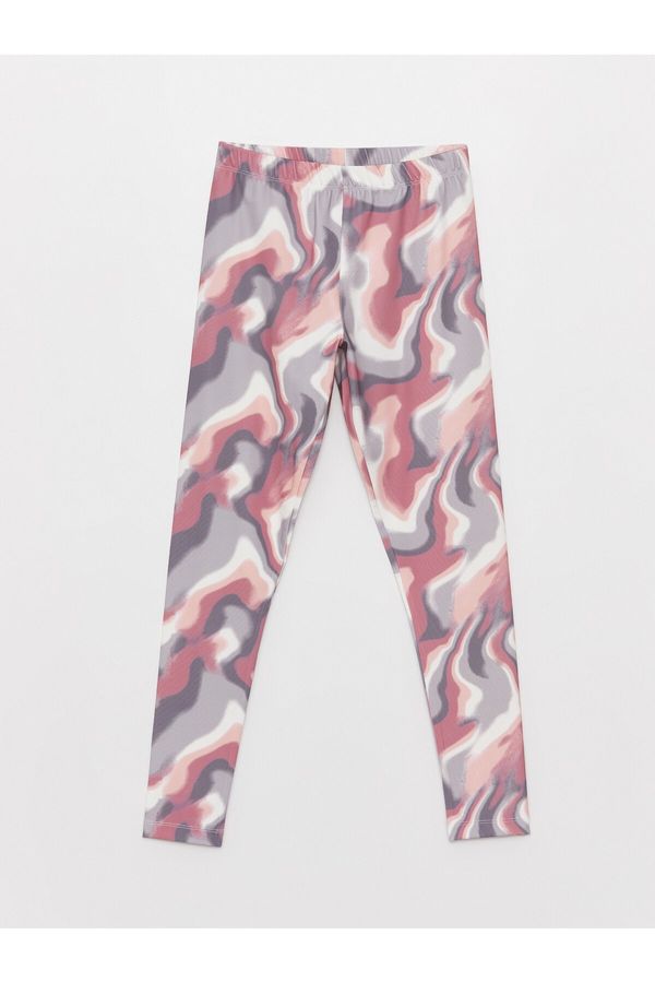 LC Waikiki LC Waikiki Girl's Long Tights with Tie Dye Patterned Elastic Waist.