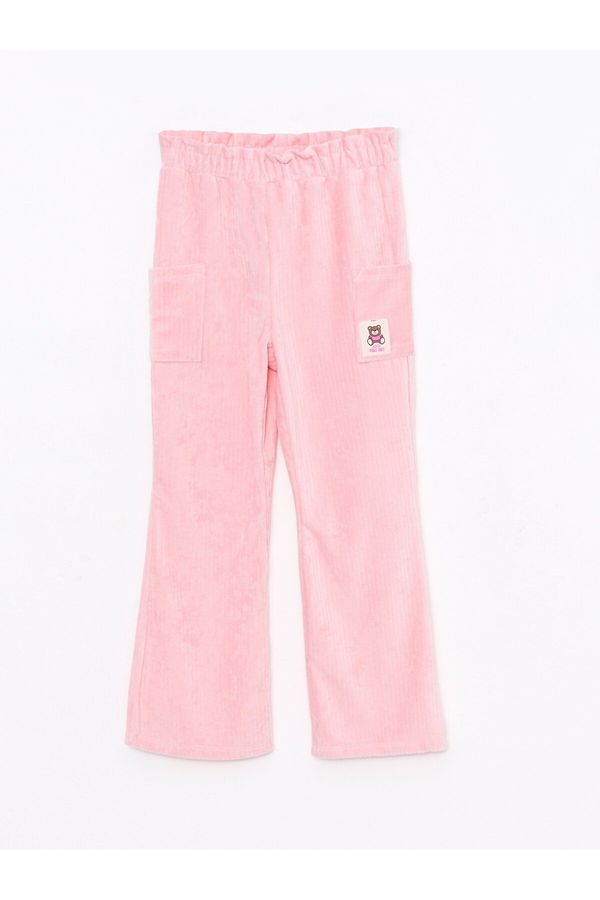 LC Waikiki LC Waikiki Girls' Velvet Printed Sweatpants with Elastic Waist