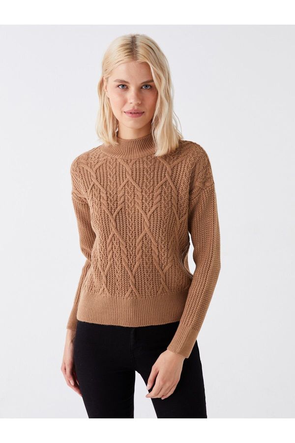 LC Waikiki LC Waikiki Half Turtleneck Openwork Long Sleeve Women's Knitwear Sweater