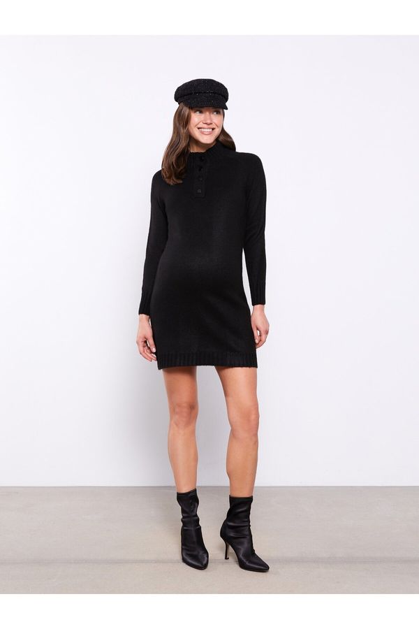 LC Waikiki LC Waikiki High Neck Straight Long Sleeve Maternity Knitwear Dress