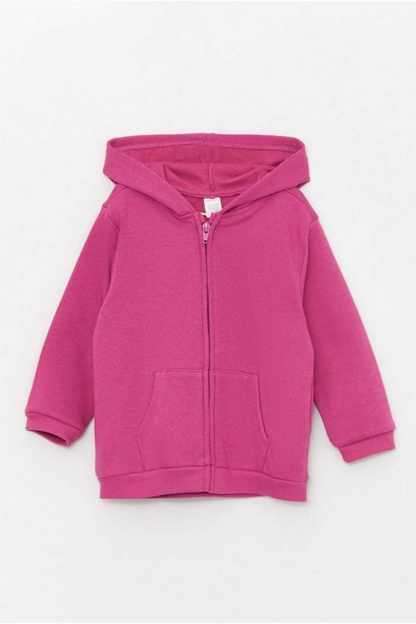 LC Waikiki LC Waikiki Hooded Long Sleeve Baby Girl Zipper Sweatshirt