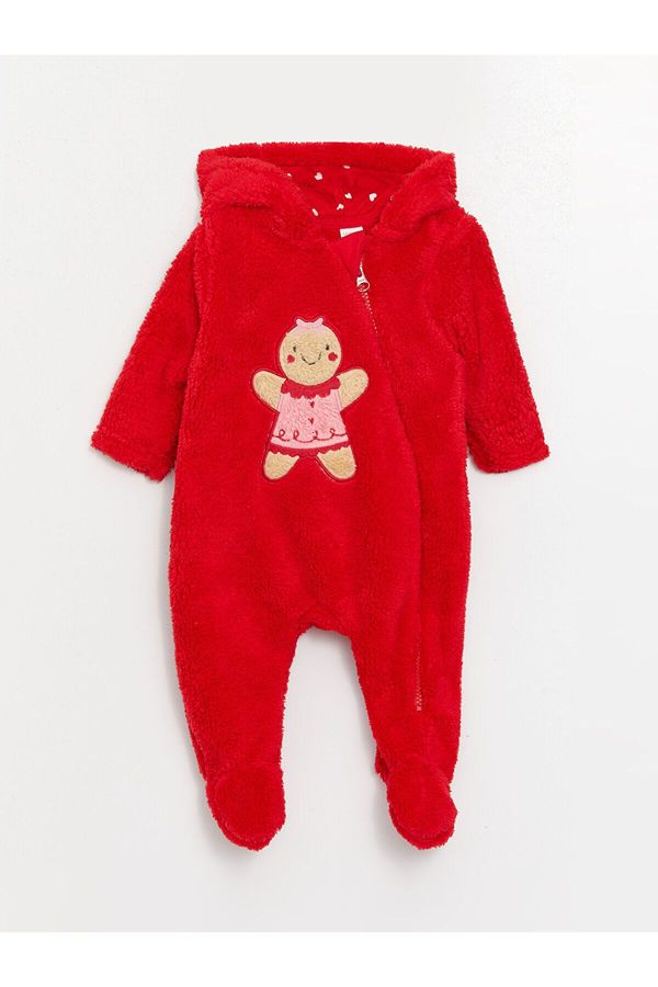 LC Waikiki LC Waikiki Hooded Long Sleeve Plush Baby Girl Jumpsuit