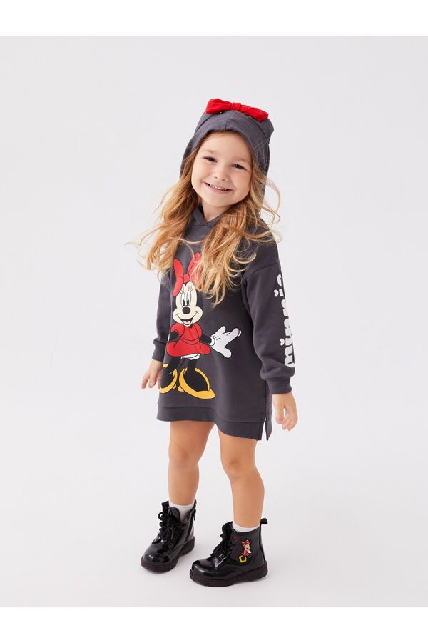 LC Waikiki LC Waikiki Hooded Minnie Mouse Printed Long Sleeve Baby Girl Dress Mother Daughter Combination