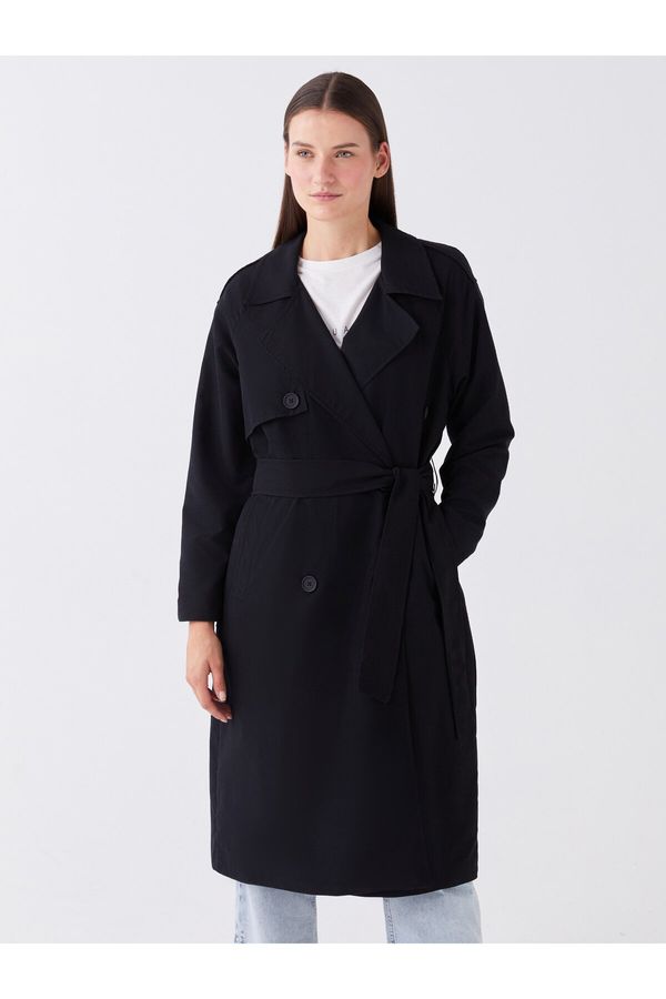 LC Waikiki LC Waikiki Jacket Collar Plain Long Sleeve Women's Trench Coat