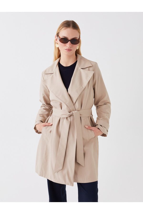 LC Waikiki LC Waikiki Jacket Collar Plain Long Sleeve Women's Trench Coat