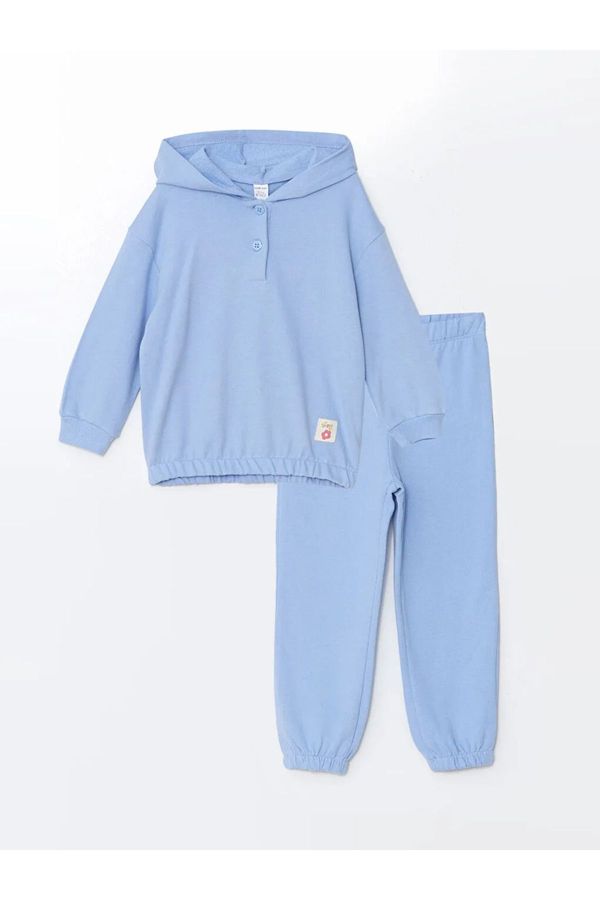 LC Waikiki LC Waikiki LCW baby Baby Blue Hooded Baby Girl Tracksuit