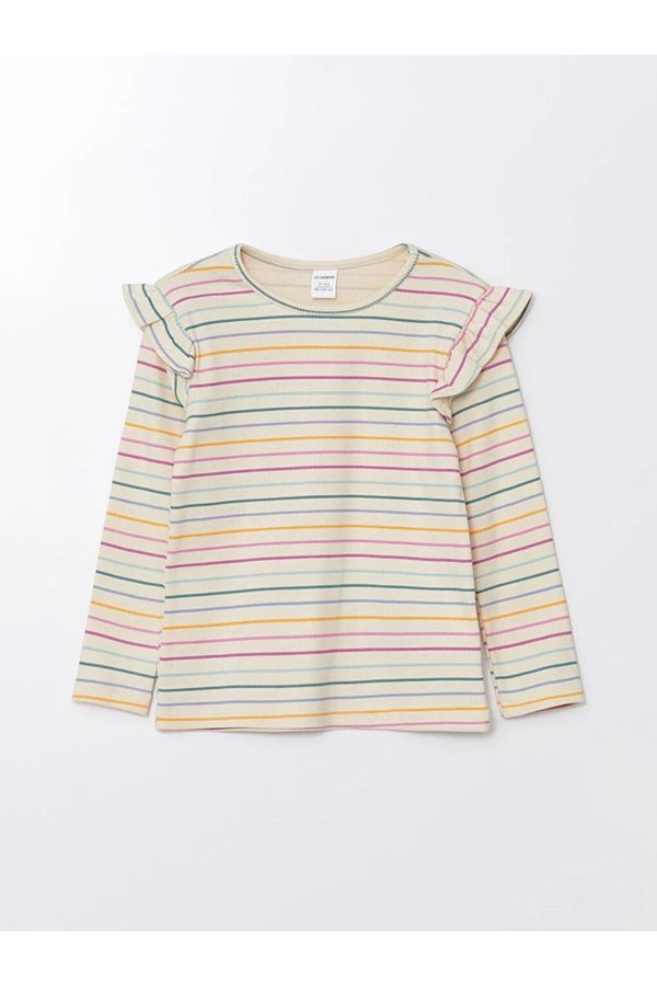 LC Waikiki LC Waikiki LCW baby Crew Neck Long Sleeve Striped Baby Girl T-Shirt