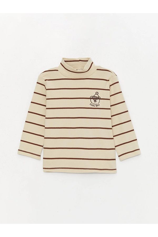 LC Waikiki LC Waikiki LCW baby Turtleneck Long Sleeve Striped Baby Boy T-Shirt