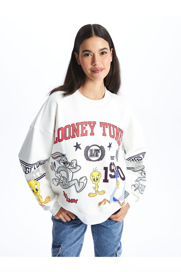 LC Waikiki LC Waikiki Lcw Crew Neck Bugs Bunny Printed Long Sleeve Oversize Women's Sweatshirt