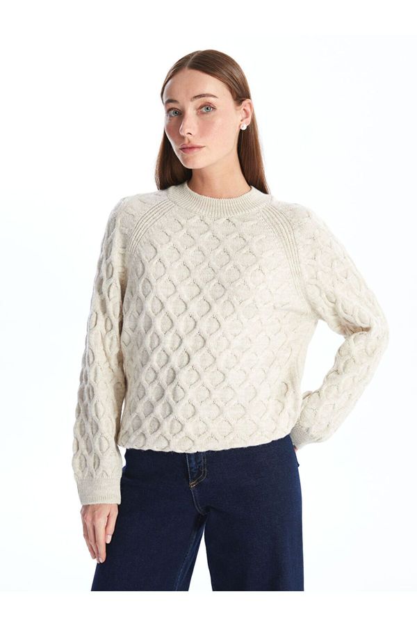 LC Waikiki LC Waikiki LCW Crew Neck Self-Patterned Long Sleeve Women's Knitwear Sweater