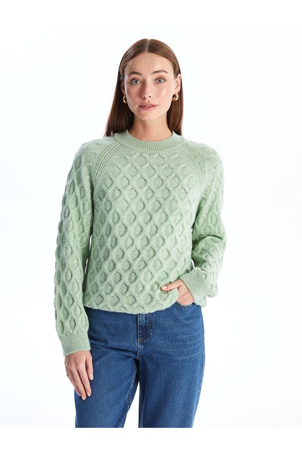 LC Waikiki LC Waikiki LCW Crew Neck Self-Patterned Long Sleeve Women's Knitwear Sweater