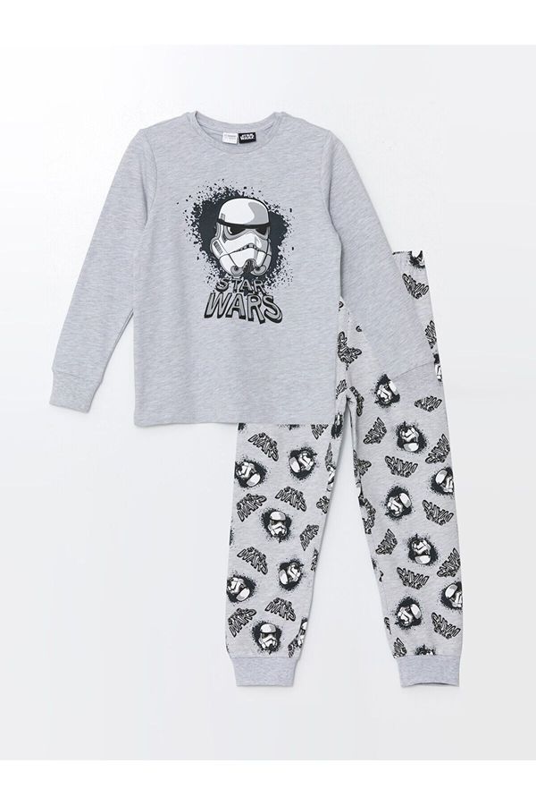 LC Waikiki LC Waikiki Lcw Crew Neck Star Wars Printed Long Sleeve Boy Pajamas Set