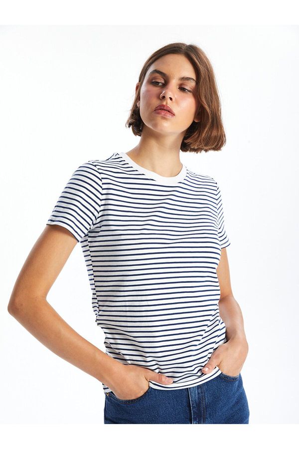 LC Waikiki LC Waikiki LCW Crew Neck Striped Short Sleeve Women's T-Shirt