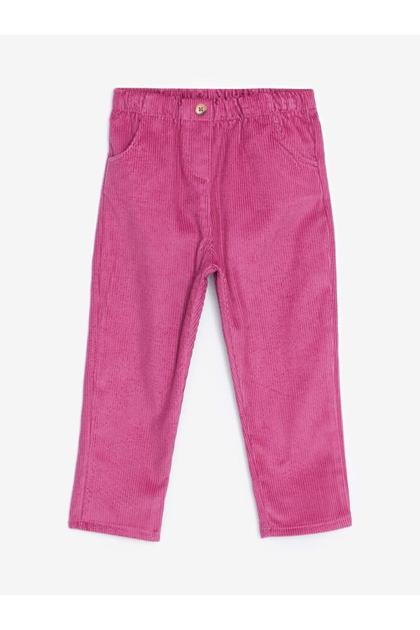 LC Waikiki LC Waikiki LCW Elastic Waist Baby Girl Velvet Trousers