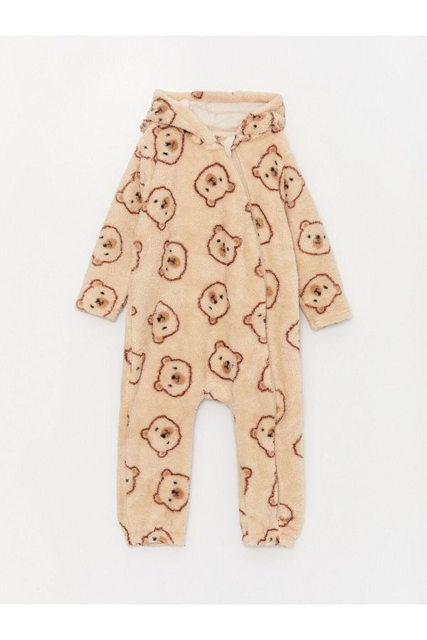 LC Waikiki LC Waikiki Lcw Hooded Baby Boy Plush Jumpsuit (0-12 Months with Booties, 12 Months Without Booties)