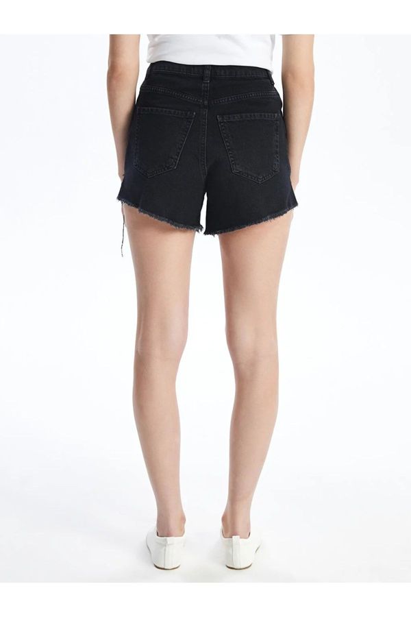 LC Waikiki LC Waikiki LCW Jeans Standard Fit Women's Jean Shorts with Ripped Detail.