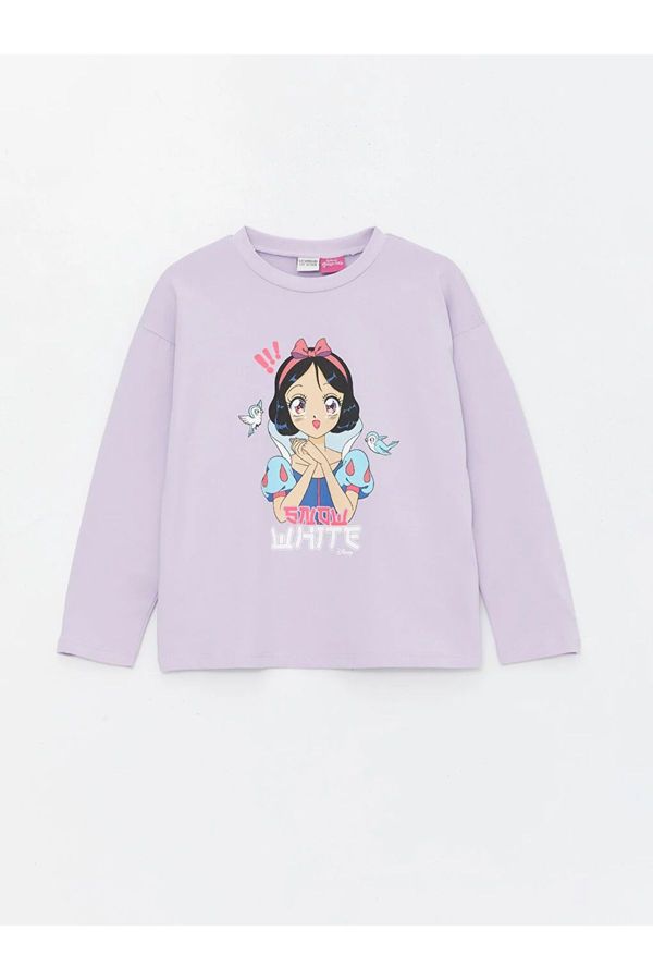 LC Waikiki LC Waikiki LCW Kids Crew Neck Cotton Princess Printed Long Sleeve Girls' T-Shirt