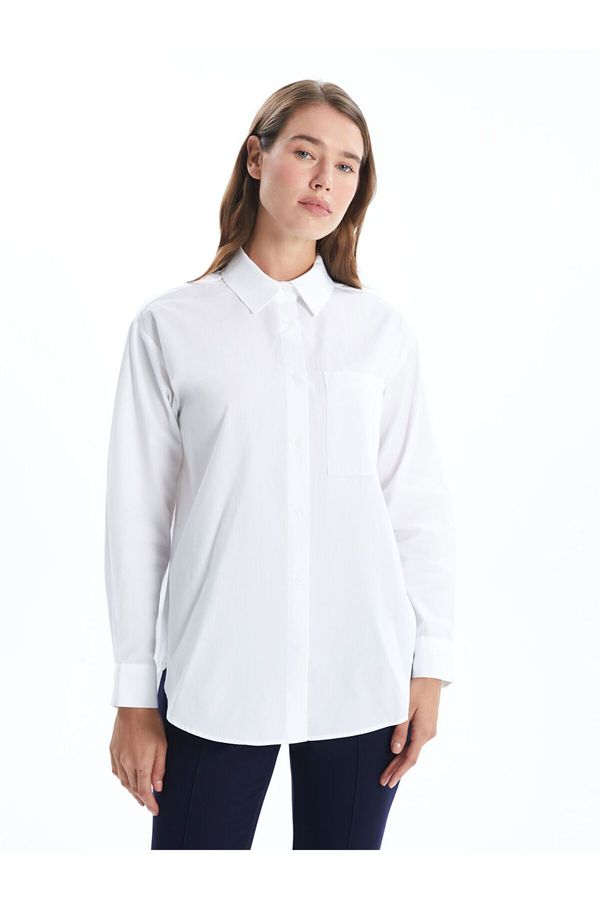 LC Waikiki LC Waikiki Lcw Plain Long Sleeve Oversize Poplin Women's Shirt