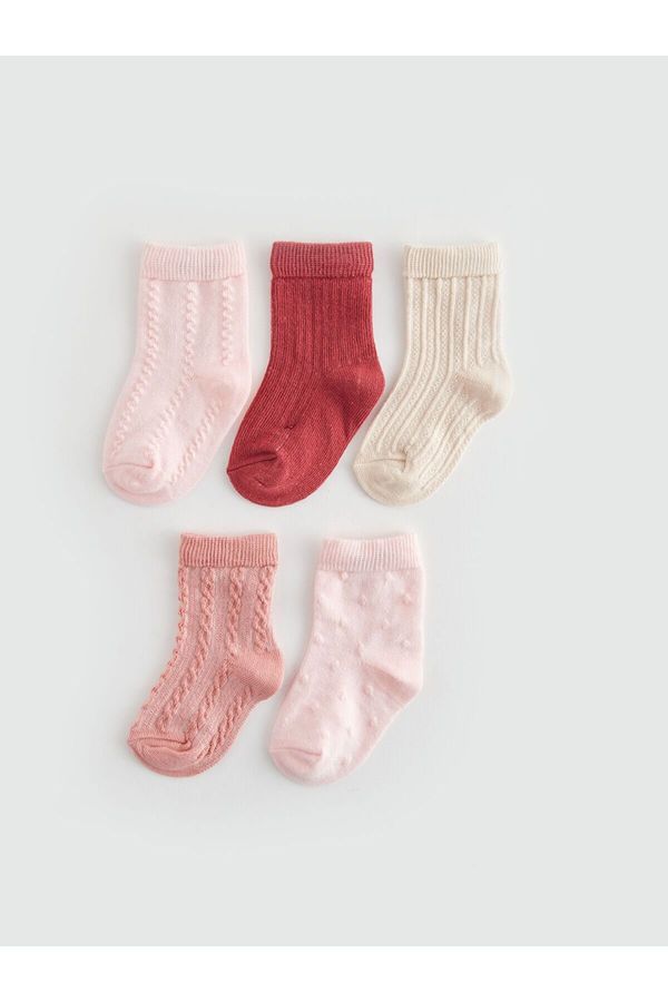 LC Waikiki LC Waikiki Lcw Self Patterned Baby Girl Socks 5-Piece