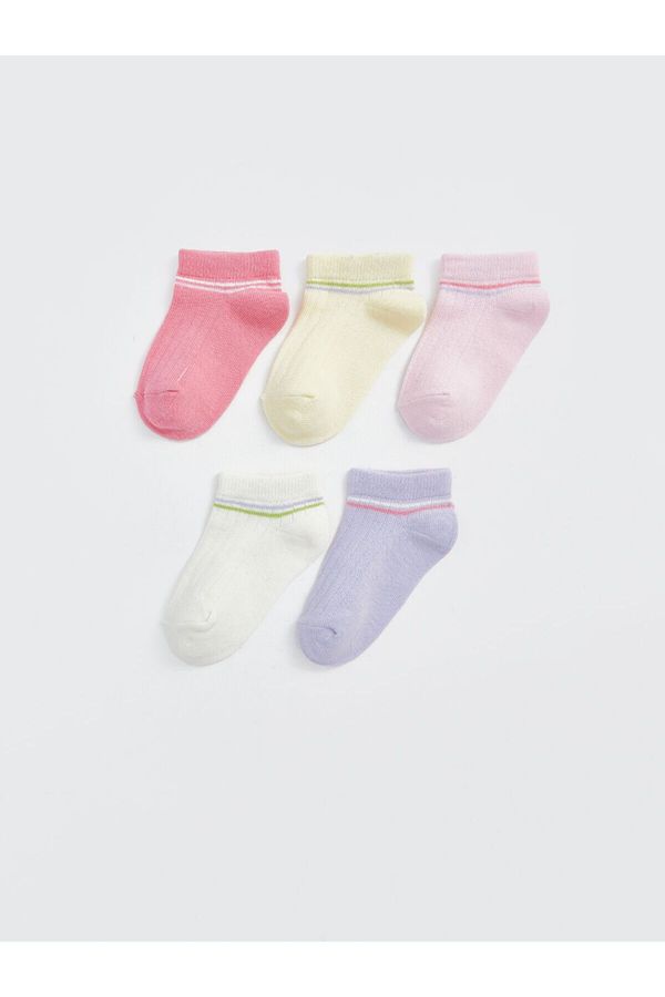 LC Waikiki LC Waikiki Lcw Striped Baby Girl Booties Socks 5-Pack