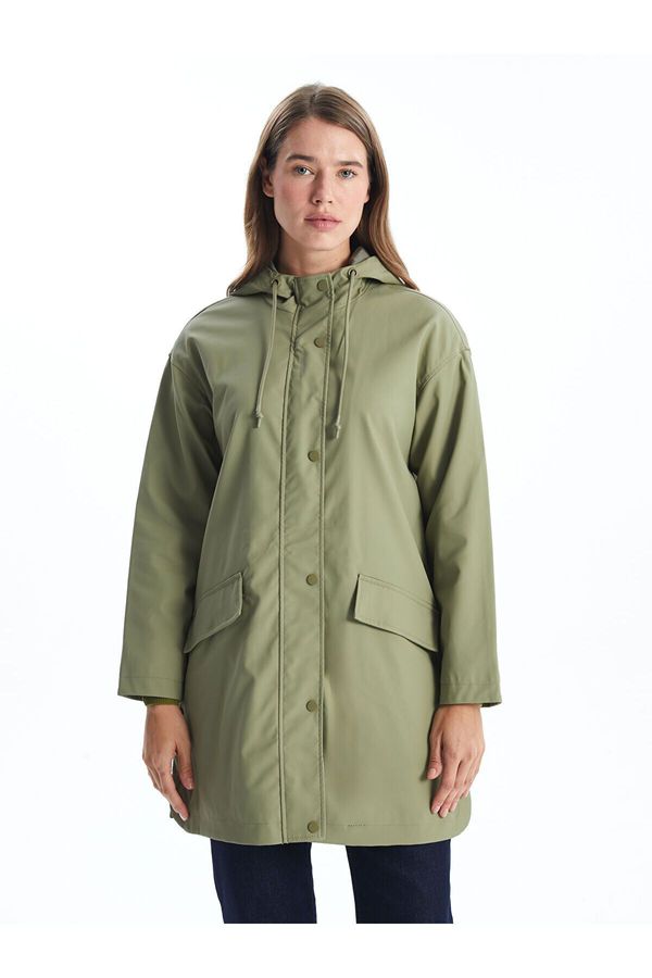 LC Waikiki LC Waikiki Lcw Women's Hooded Plain Raincoat