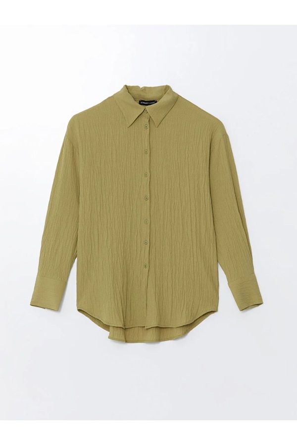 LC Waikiki LC Waikiki LCWAIKIKI Classic Light Khaki Textured Women's Shirt