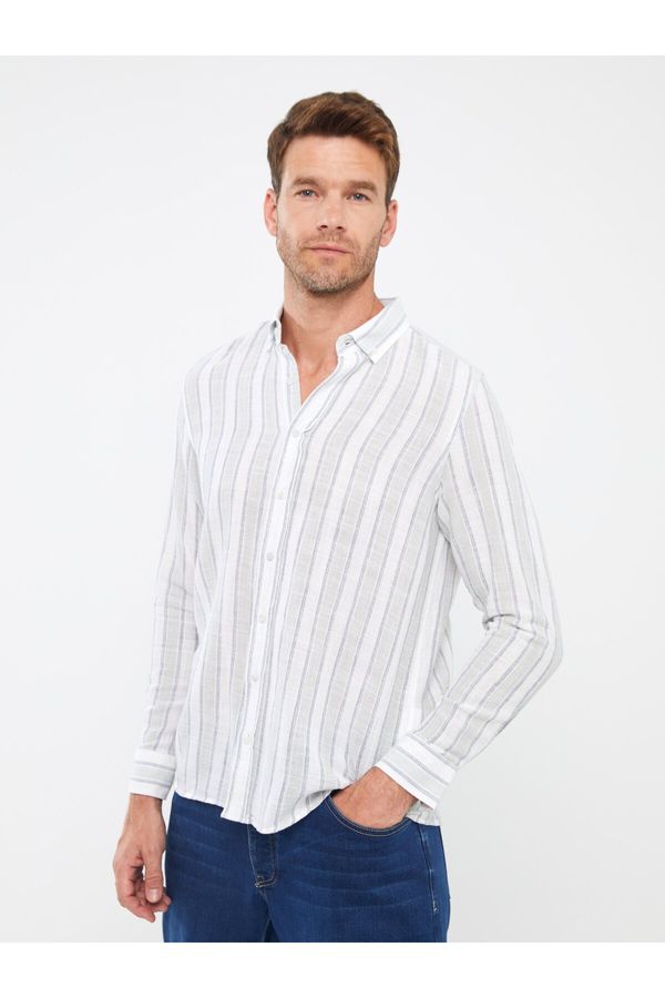 LC Waikiki LC Waikiki LCWAIKIKI Classic Slim Fit Long Sleeve Striped Dobby Men's Shirt