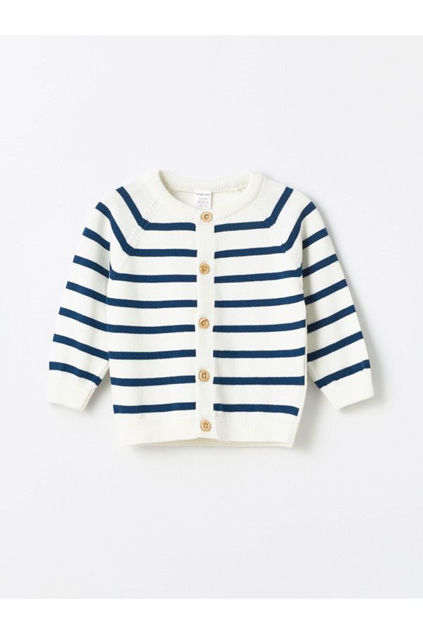 LC Waikiki LC Waikiki Lcwk Crew Neck Striped Baby Boy Knitwear Cardigan