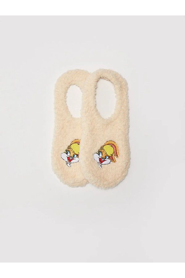 LC Waikiki LC Waikiki Lola Bunny Embroidered Plush Women's Home Socks from Aymira Clothing