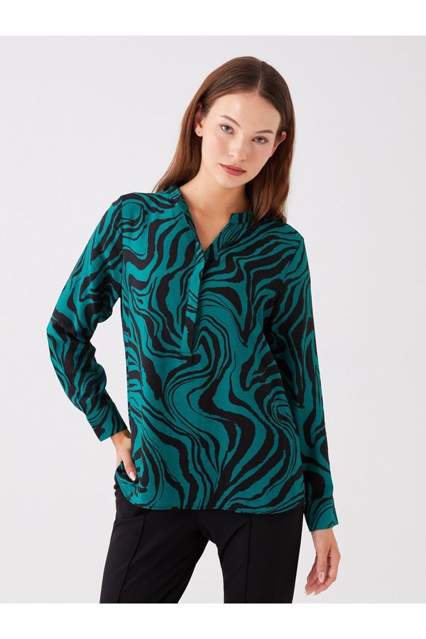 LC Waikiki LC Waikiki Loose Collar Patterned Long Sleeve Women's Blouse