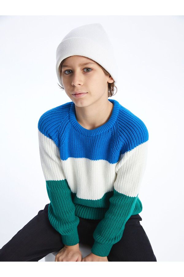 LC Waikiki LC Waikiki Lw - Crew Neck Color Block Long Sleeve Boy's Knitwear Sweater