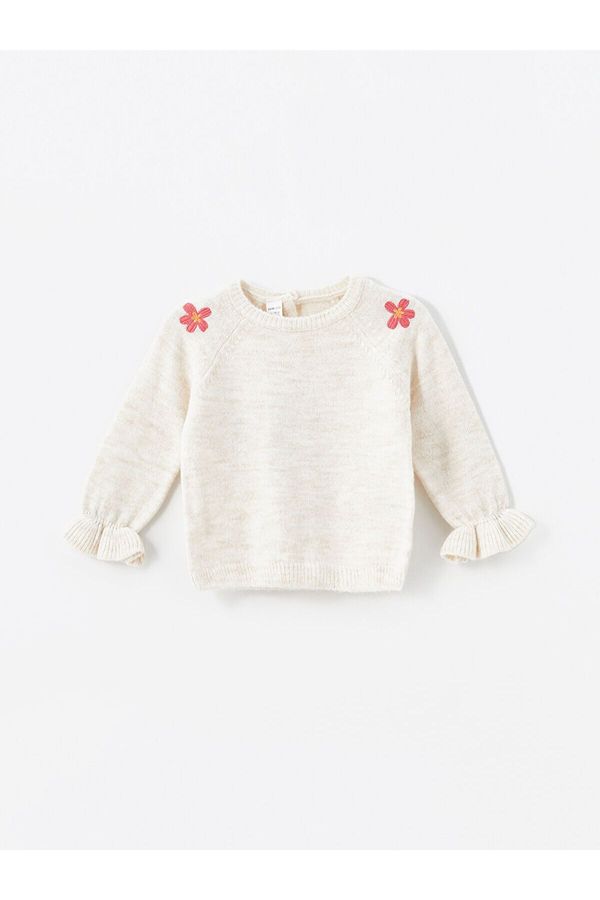 LC Waikiki LC Waikiki Lw - Crew Neck Embroidered Baby Girl Knitwear Sweater