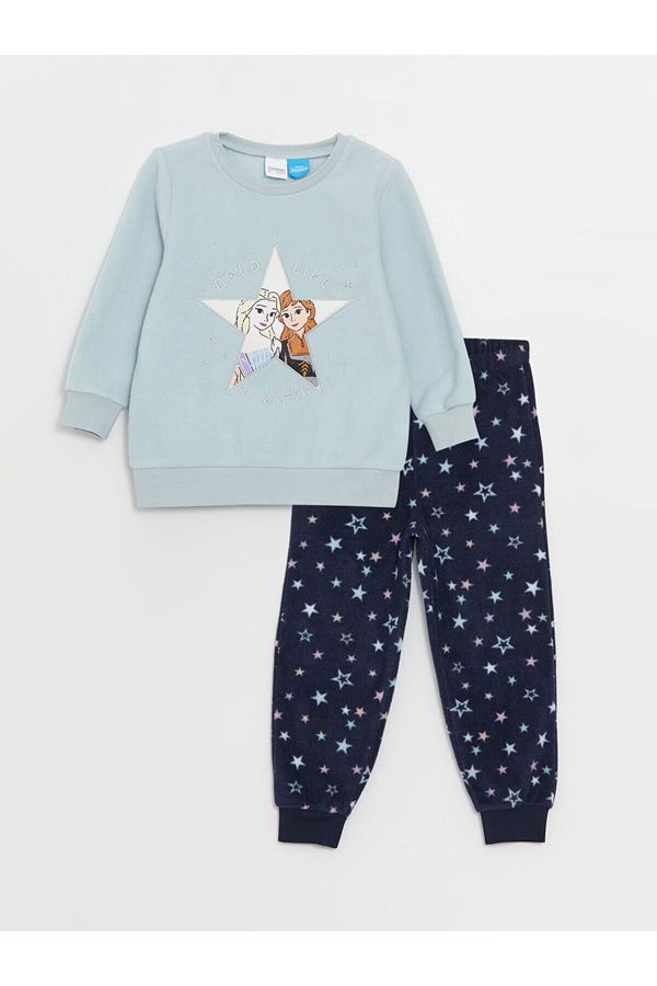 LC Waikiki LC Waikiki Lw - Crew Neck Frozen Printed Long Sleeve Fleece Girl's Pajama Set