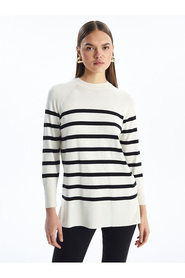 LC Waikiki LC Waikiki Lw - Crew Neck Striped Long Sleeve Women's Knitwear Tunic