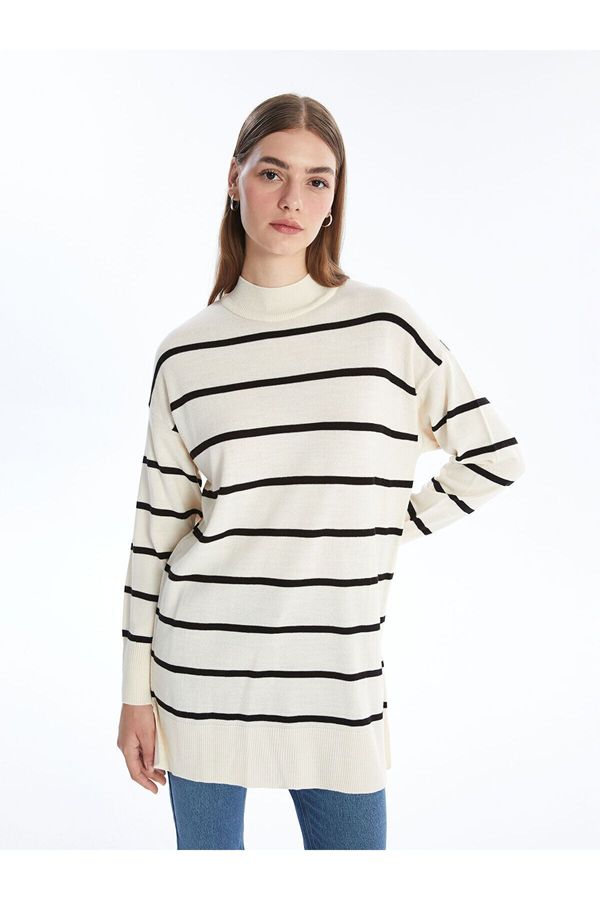 LC Waikiki LC Waikiki Lw - Half Turtleneck Striped Long Sleeve Women's Knitwear Tunic