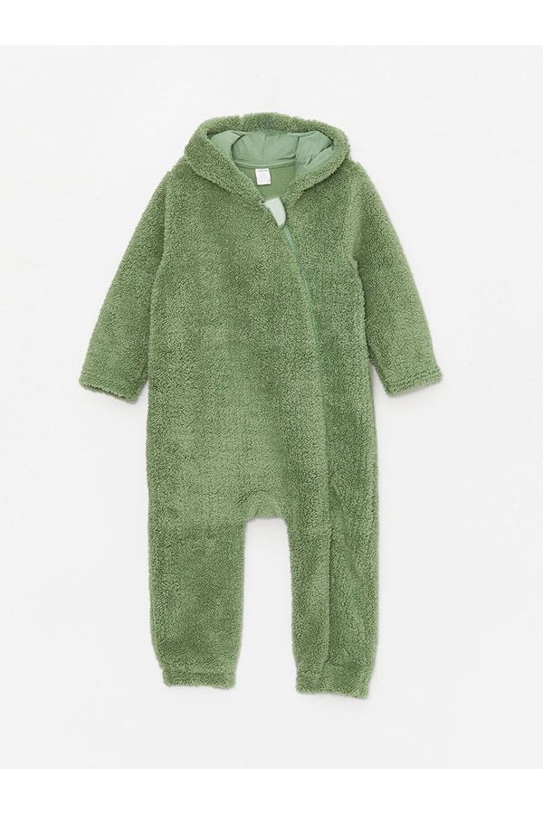 LC Waikiki LC Waikiki Lw - Hooded Baby Boy Plush Jumpsuit (0-12 Months with Booties, 12 Months Without Booties)