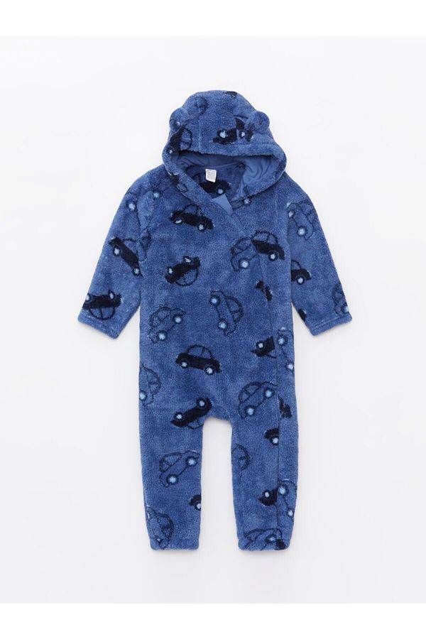 LC Waikiki LC Waikiki Lw - Hooded Baby Boy Plush Jumpsuit (0-12 Months with Booties, 12 Months Without Booties)