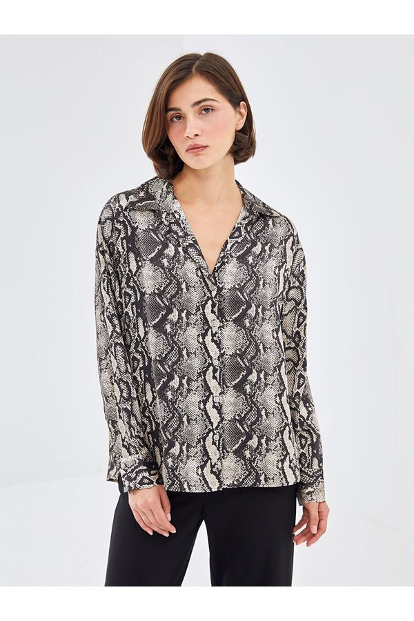 LC Waikiki LC Waikiki Lw - Patterned Oversize Satin Women's Shirt