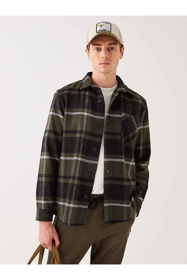 LC Waikiki LC Waikiki Men's Casual Fit Long Sleeve Plaid Plaid Lumberjack Shirt Jacket