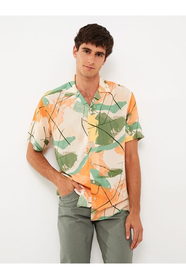 LC Waikiki LC Waikiki Men's Regular Fit Short Sleeve Patterned Poplin Shirt