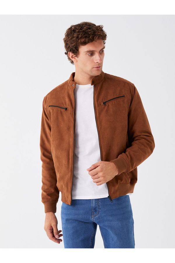 LC Waikiki LC Waikiki Men's Standard Fit High Neck Suede Jacket