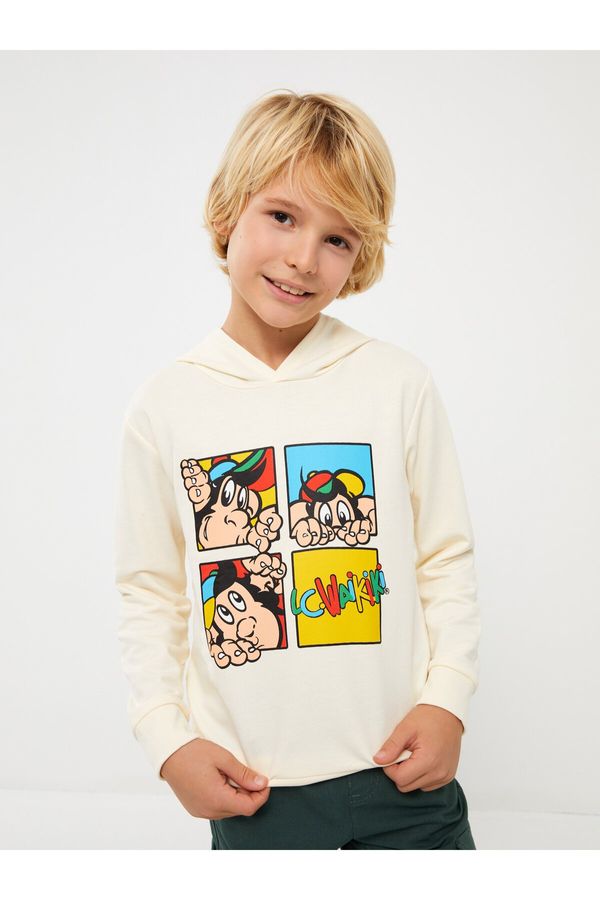 LC Waikiki LC Waikiki Nostalgic Monkey Printed Long Sleeve Unisex Kids Hoodie