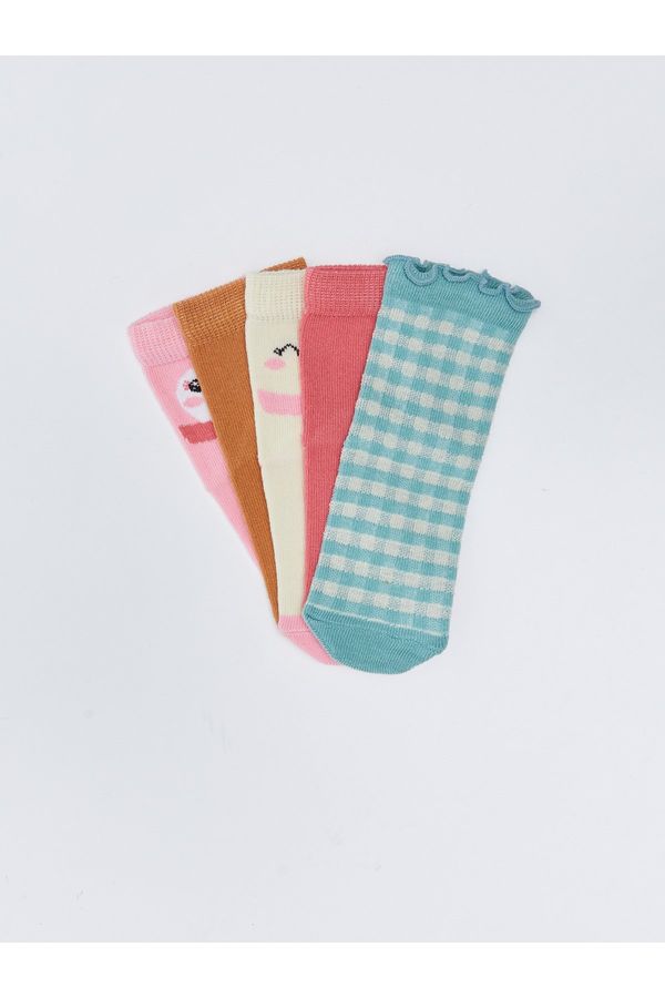 LC Waikiki LC Waikiki Patterned Baby Girl Socks Set of 5