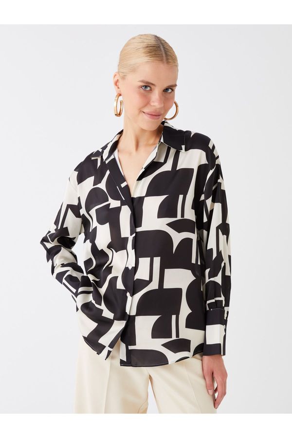 LC Waikiki LC Waikiki Patterned Long Sleeve Oversize Women's Shirt