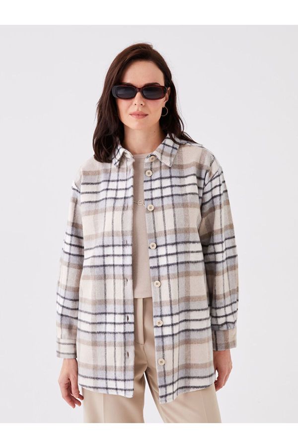 LC Waikiki LC Waikiki Plaid Long Sleeve Women's Shirt Jacket