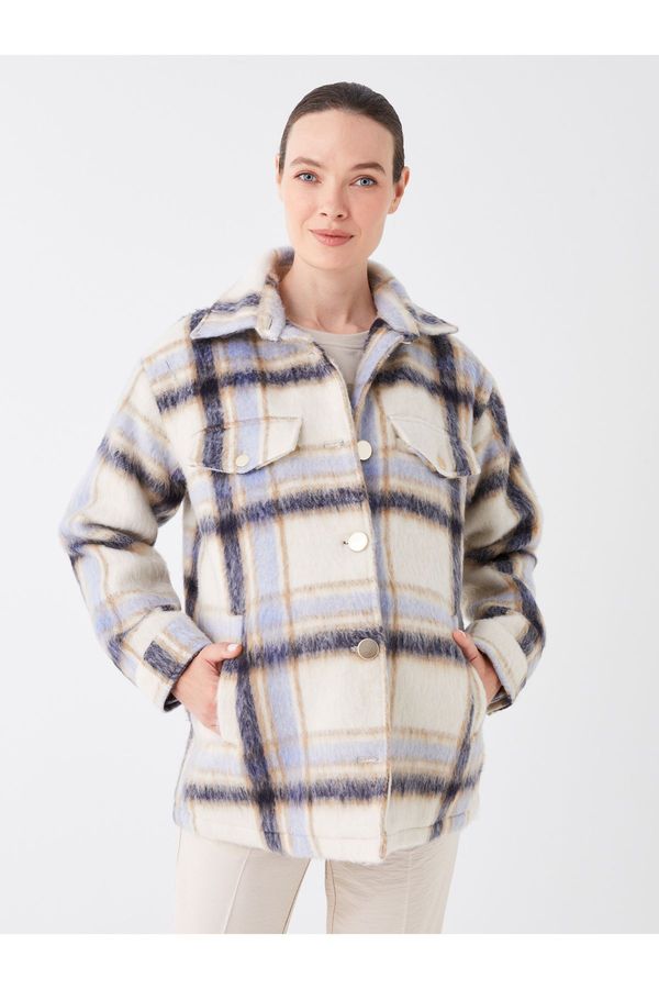 LC Waikiki LC Waikiki Plaid Patterned Long Sleeve Maternity Cachet Coat