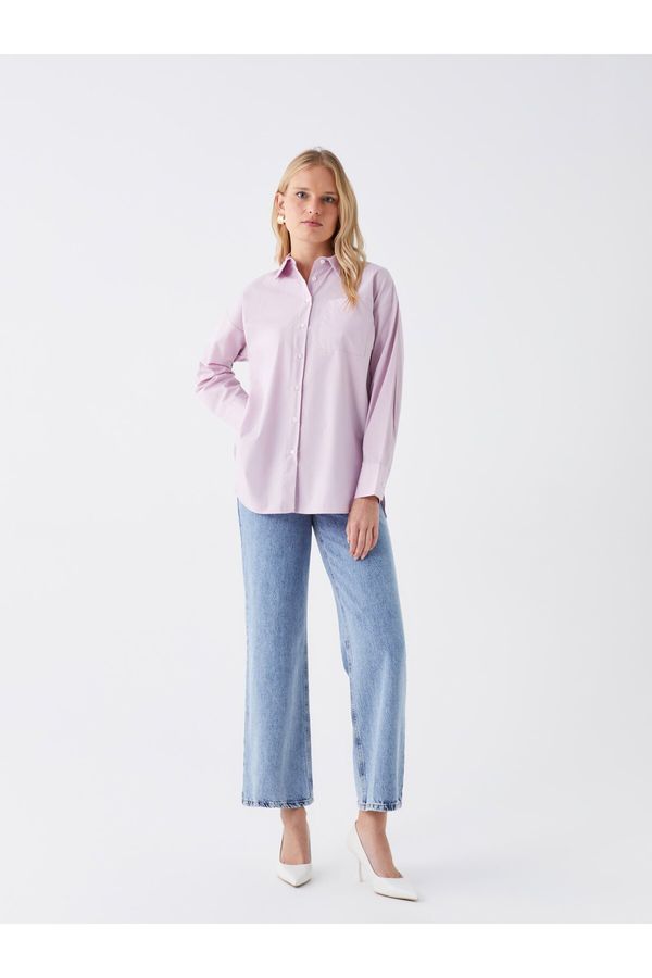 LC Waikiki LC Waikiki Plain Long Sleeve Oversize Poplin Women's Shirt